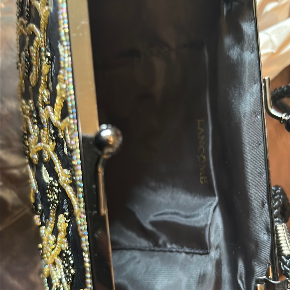Lancôme Embellished Black and Gold Clutch - Picture 4 of 6